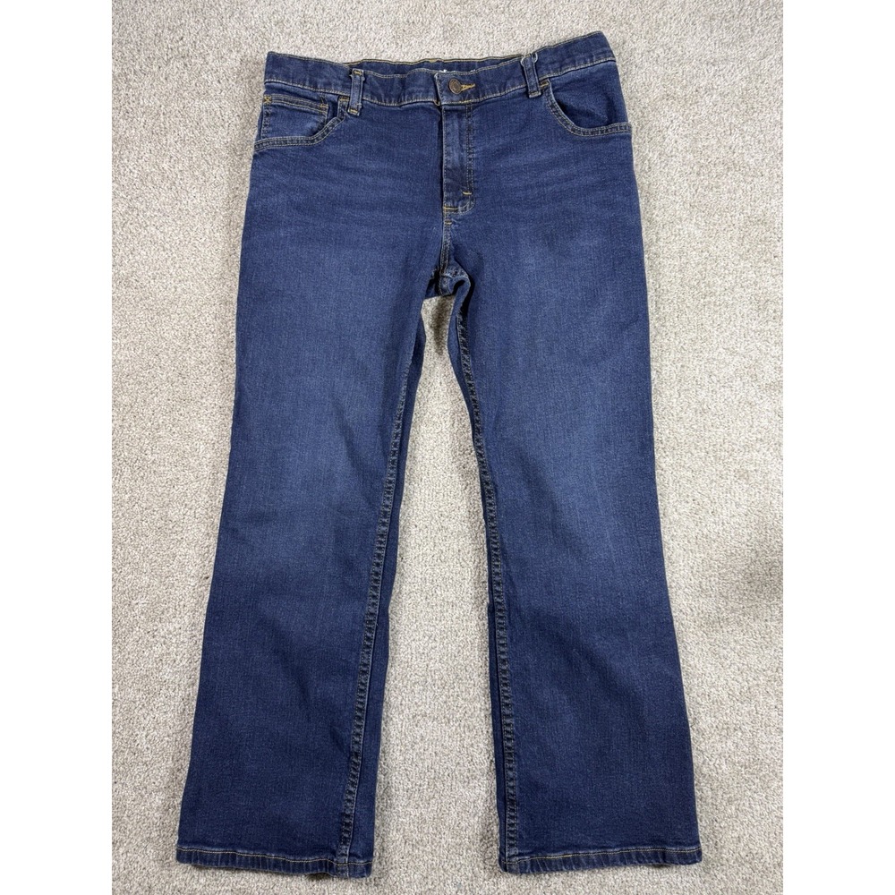 Wrangler Classic Boot Cut Jeans, Men's/Boys' Size 16 Husky, Blue Stretch Denim